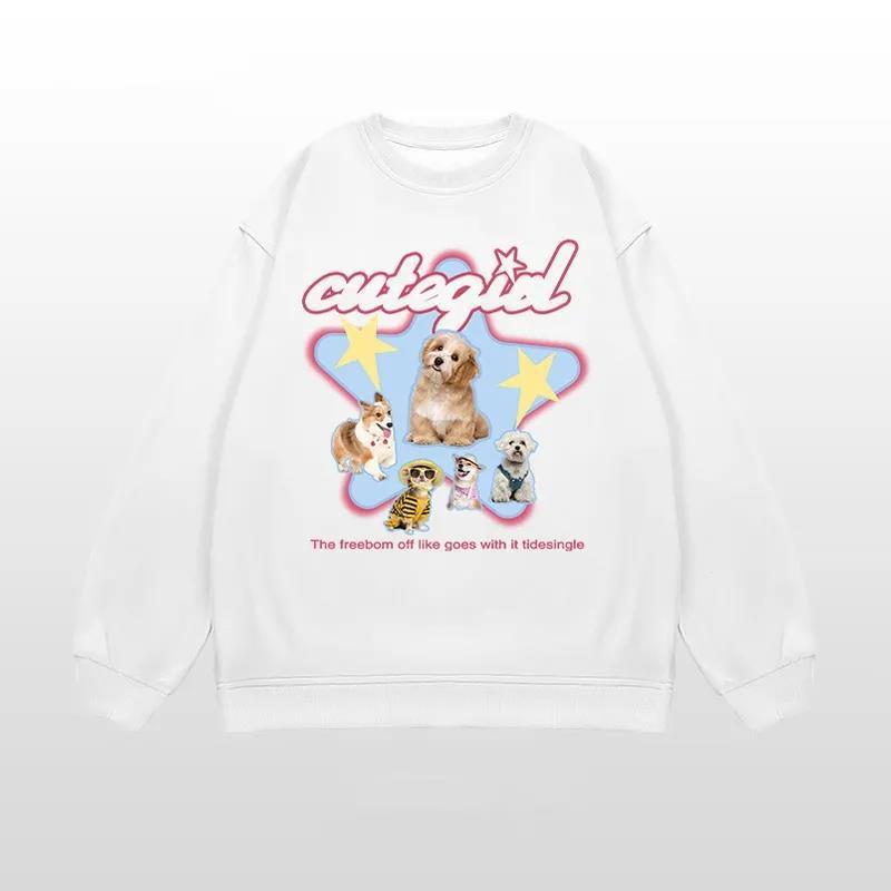 Vintage Retro Crew Neck Loose Cotton Sweater