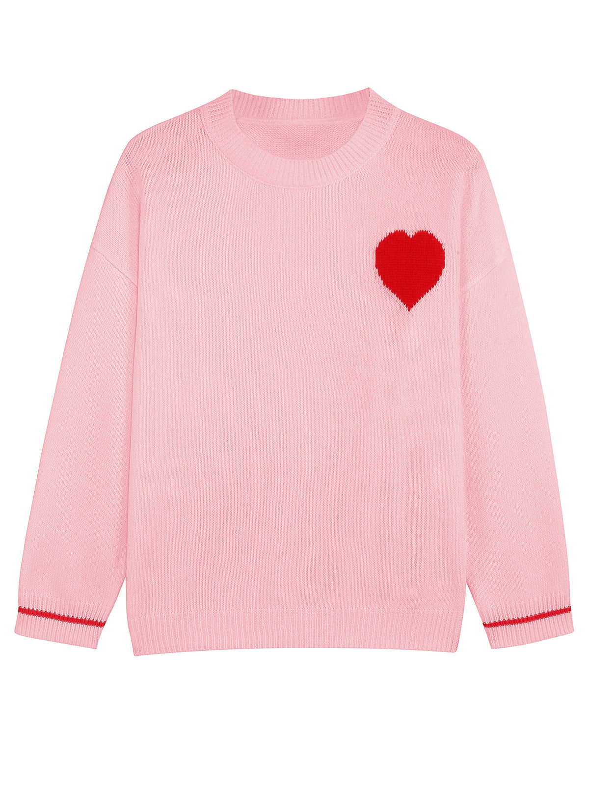 Plus Size Women's Love Round Neck Sweater