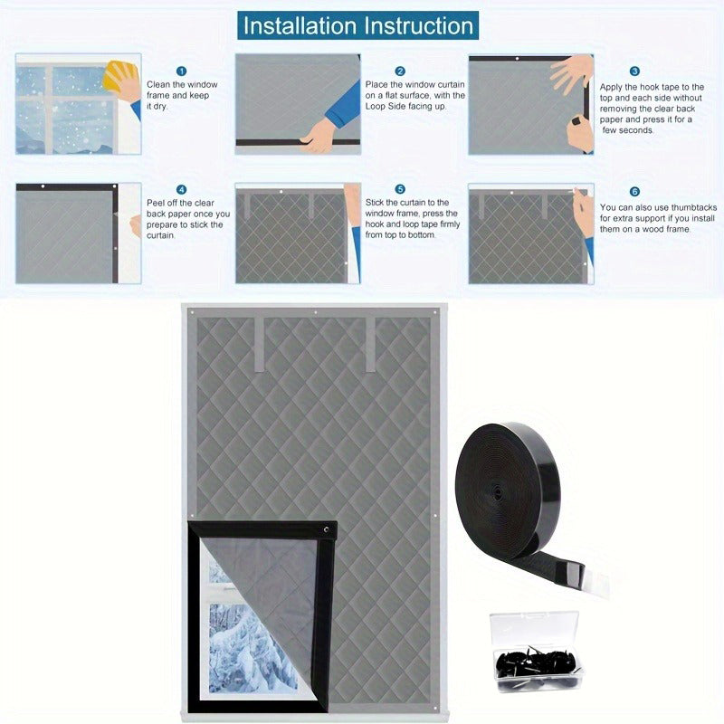 Magnetic Thermal Insulated Door Curtain, Thick Diamond Quilted Oxford Cloth Windproof Door Drape with Roll Up Storage Buckle, Cold Block Energy Saving Door Cover for Home Courtyard Balcony Winter Heat