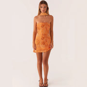 Womens Sequined Strapless Backless Dress