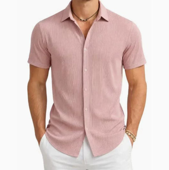 Summer Fashion Men's Plaid Colorblock Short Sleeve