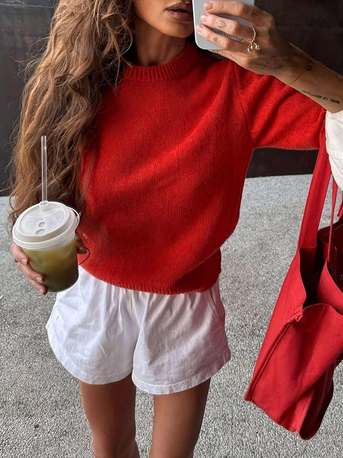 Women's Crew-neck Long Sleeve Sweater