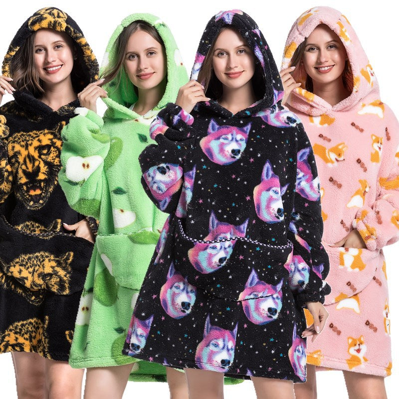 Cozy Oversized Thickened Hooded Blanket Sweatshirt