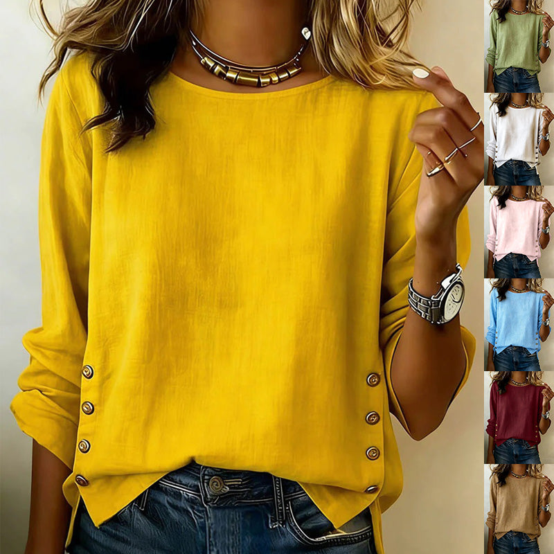 Short Sleeve Solid Color T-Shirt – Comfortable & Stylish Women's Top
