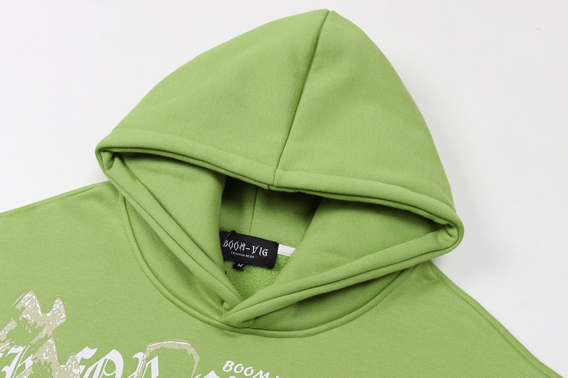 Vintage Plush Hoodie Autumn Winter Couple High Street Pullover