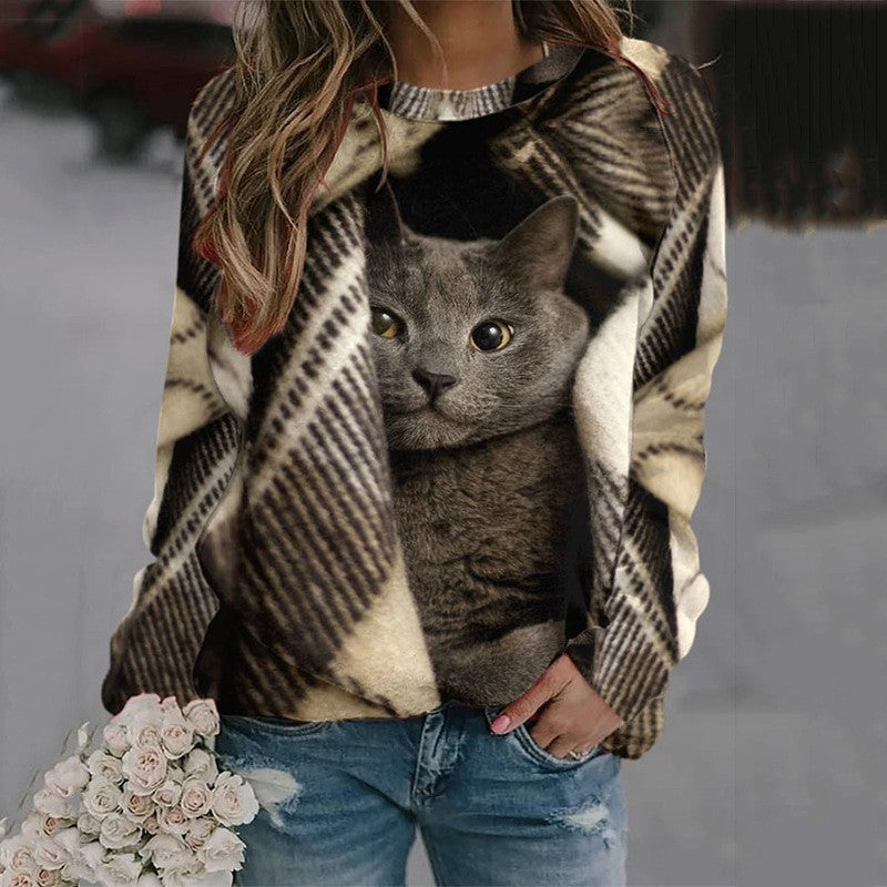 Women's Round Neck Irregular Hem Pullover Sweater