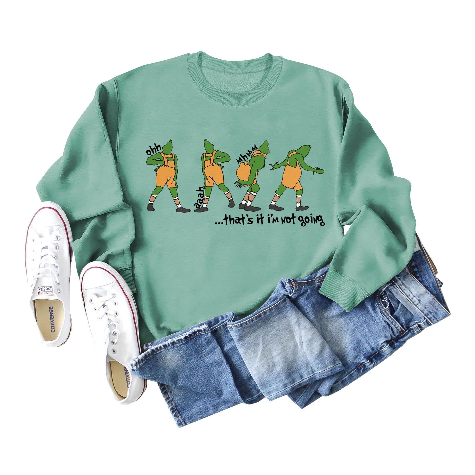 Women's Christmas Printed Long Sleeved Sweater
