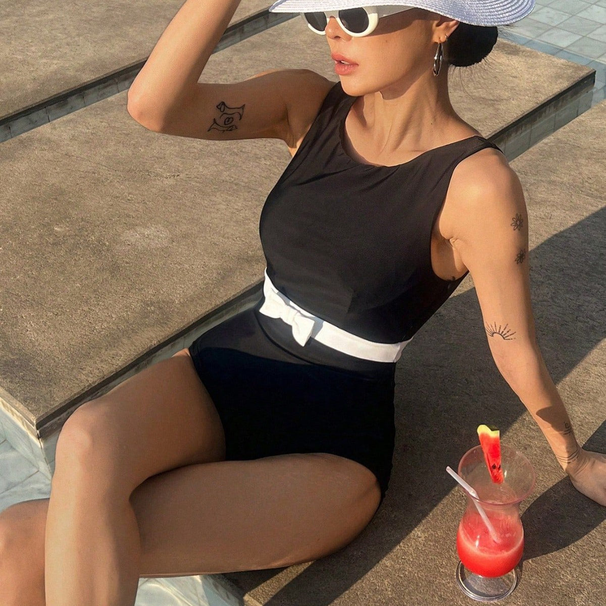 Color-Block Sexy One-Piece Bikini Swimsuit