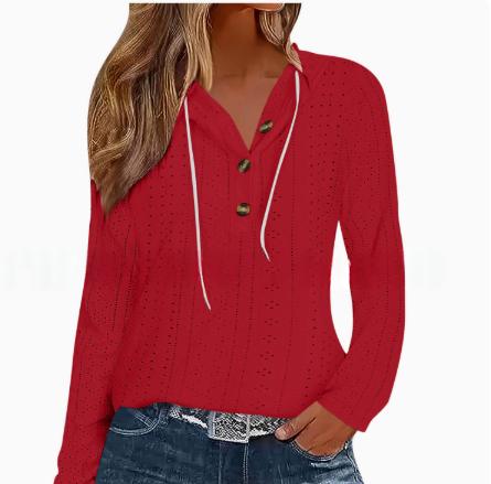 Chic Hollow Knit Long-Sleeve Sweater for Women