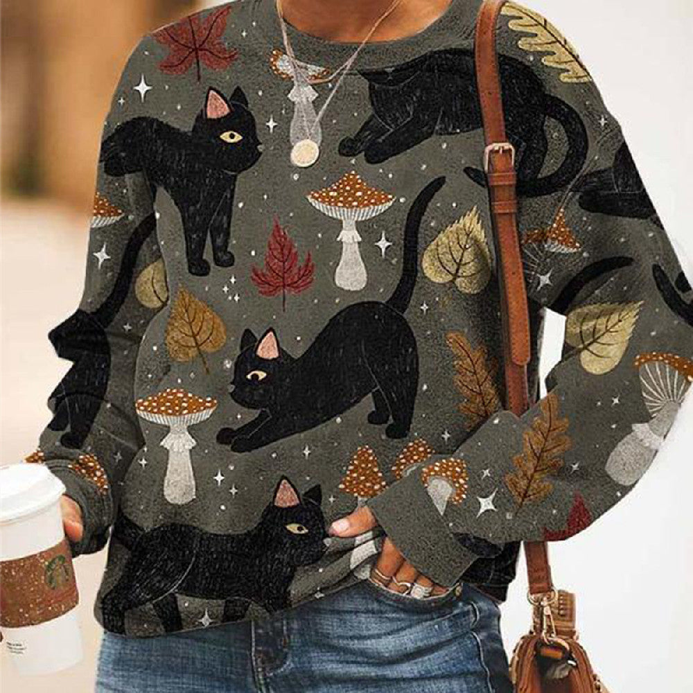 Women's Printed Crew Neck Casual Tee