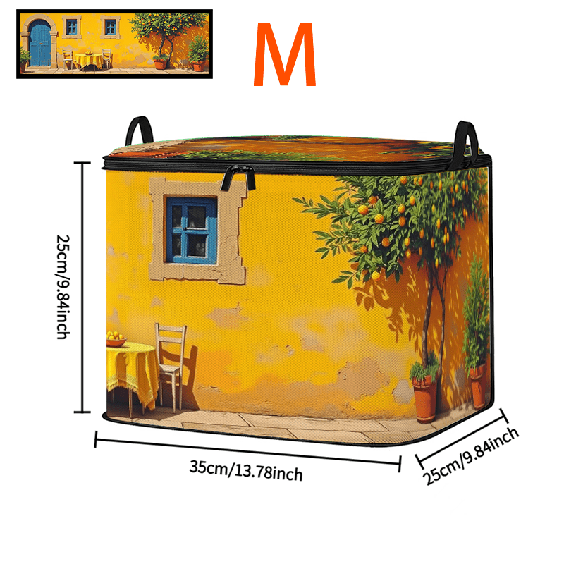 Sunny Mediterranean-Style Large-Capacity Flat Storage Organizer Bag