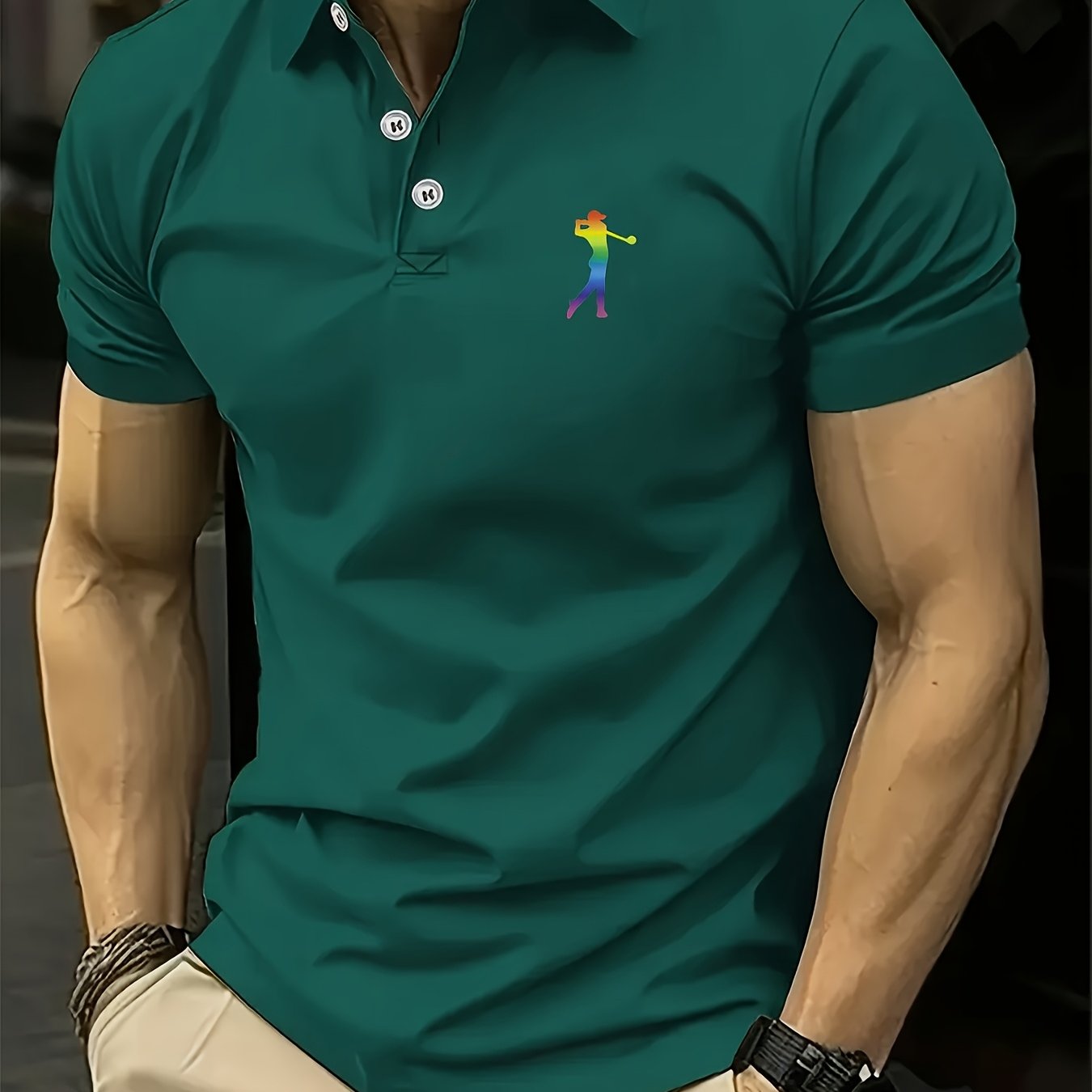 Men's Short Sleeve Printed Golf Shirt – Spring & Summer