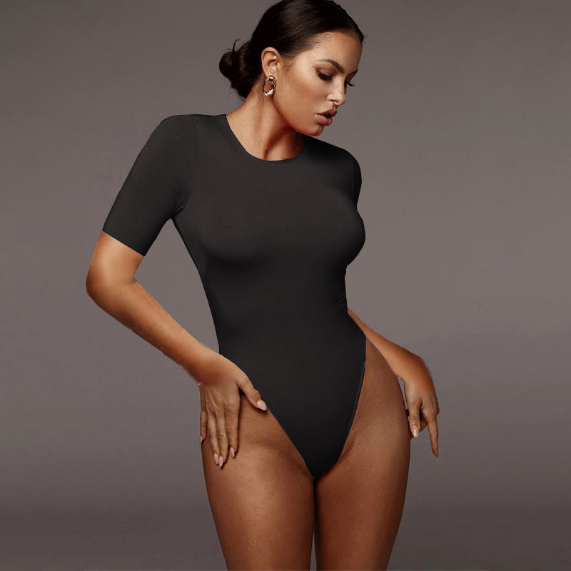 Women's Half-Sleeve Casual Bodycon Jumpsuit