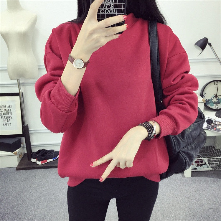 Women's Cozy Plush Pullover Hoodie with Standing Collar