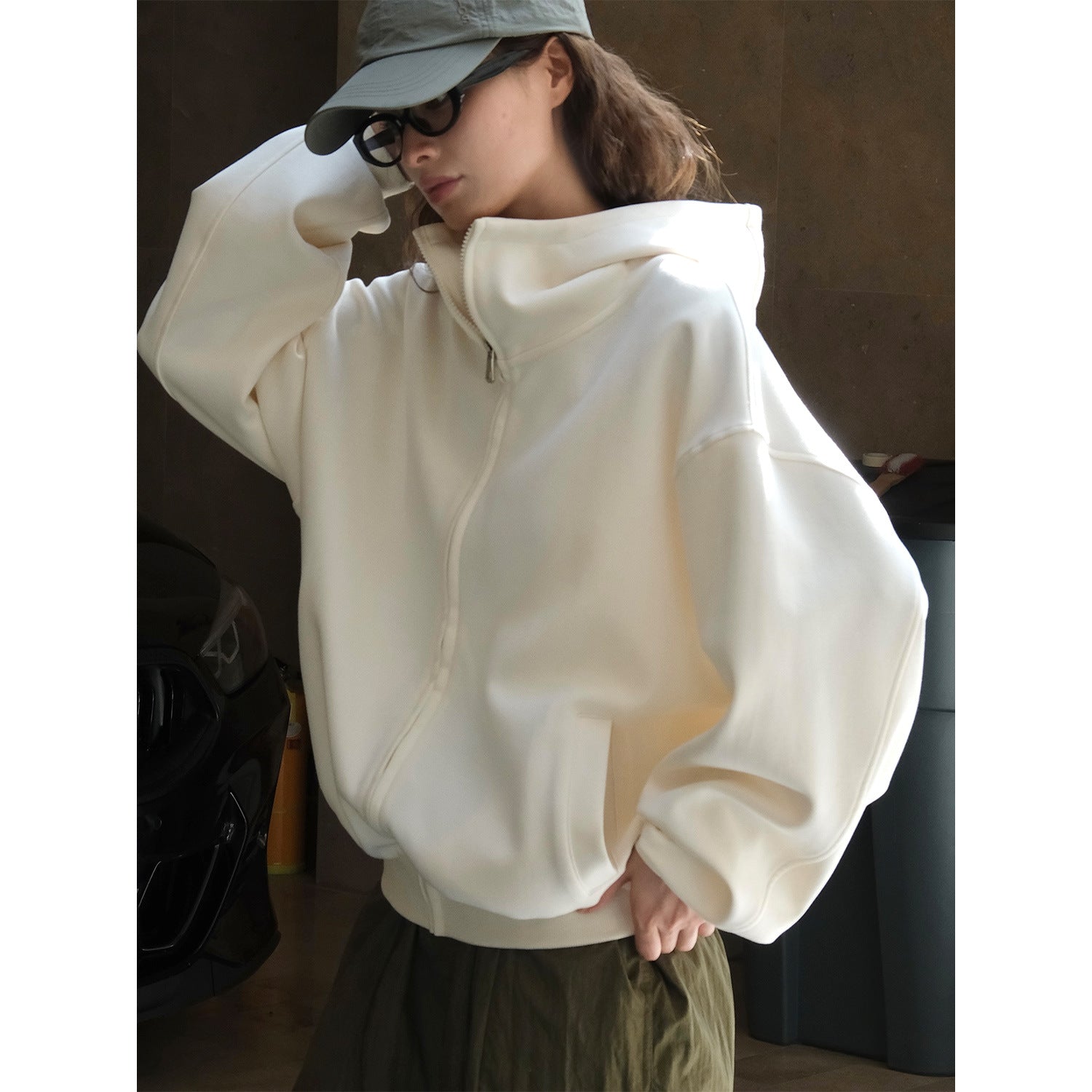Korean Casual Air Layer Hooded Sweater