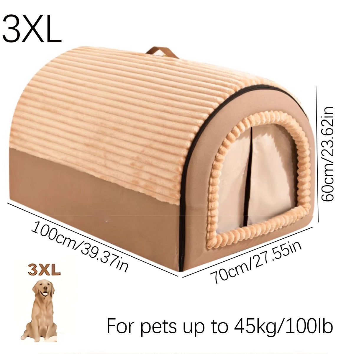 Soft And Oversized Dog Shelter, Comfortable Dog And Cat Beds For All Seasons - Enclosed, Washable Nylon Tent With Anti Slip Bottom, Suitable For Pets From Small To Large, Dog Beds, Large Dog Beds,...
