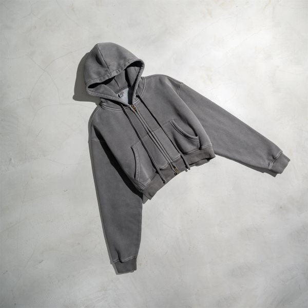 Retro Color Block Zip Hooded Sweater
