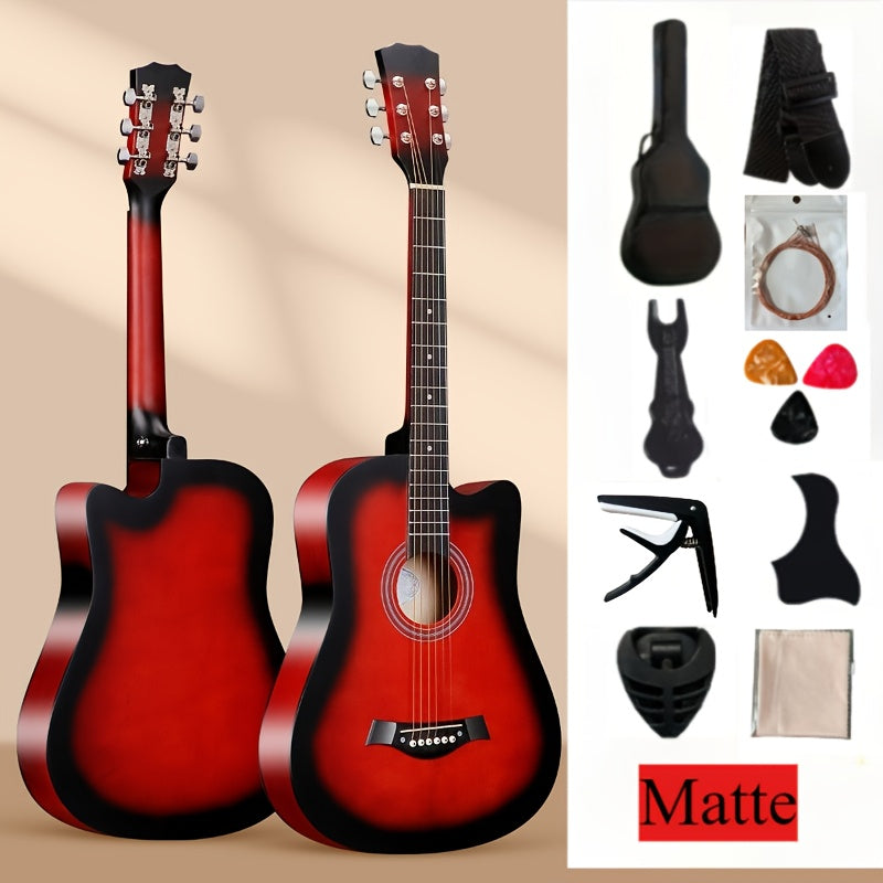 38-Inch Premium Acoustic Folk Guitar Starter Kit with Accessories