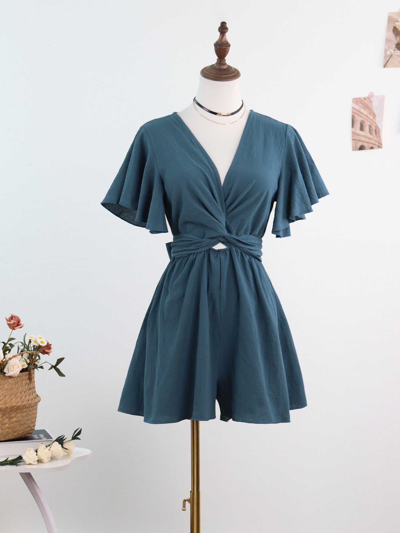 European And American Style Elegant Commuter V-Neck Jumpsuit