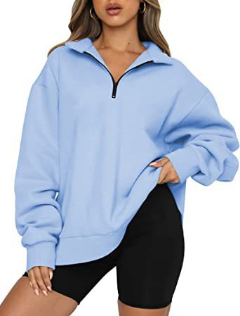 Women's Casual Zip Turndown Collar Sweatshirt