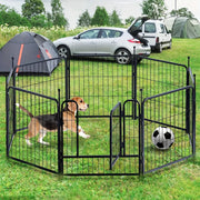 Pet Fence Puppy Exercise Pen For Yard Gate 8 Panel 24" Height Heavy Duty Crates With Doors Metal Dog Pen For Camping, Rv, Outdoor, Small/Medium Pets Heavy Duty Metal Dog Playpen, Portable Exercise...