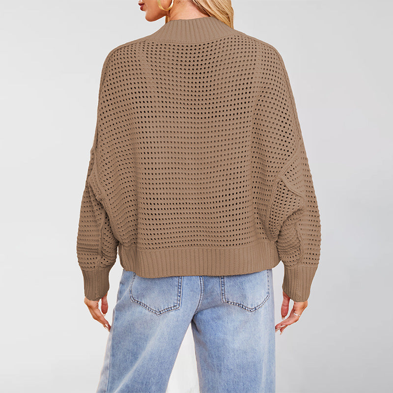 Fashionable Batwing Sleeve Knitted Cardigan Sweaters Coat