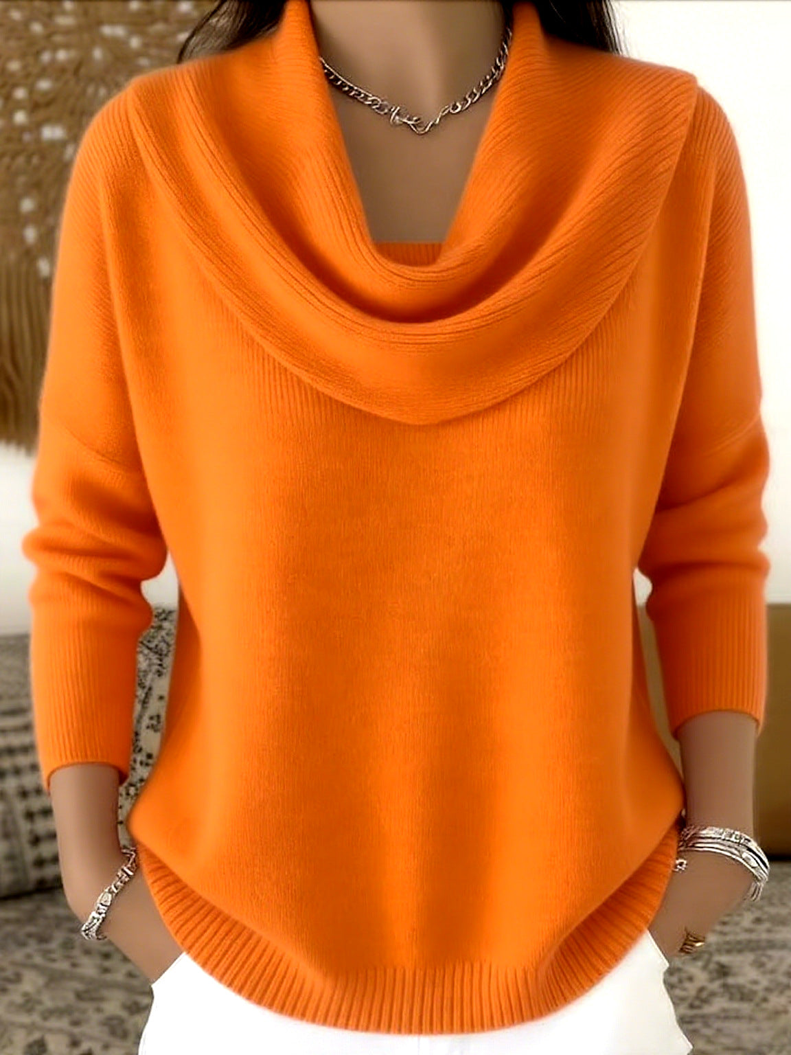 Autumn and Winter New Solid Color Long-sleeved Sweater