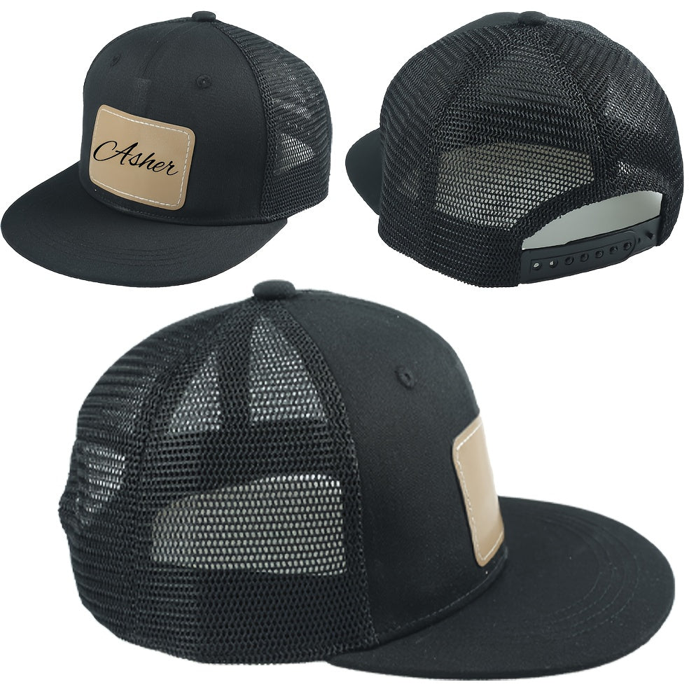Kids Personalized Baseball Hat with Laser‑Engraved Leather Label (Ages 3‑14)