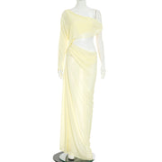 Chic One-Shoulder Chiffon A-Line Summer Dress