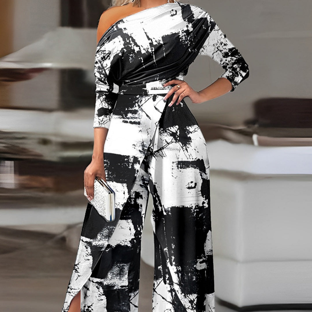 Women's One-Shoulder Elegant Formal Party Jumpsuit