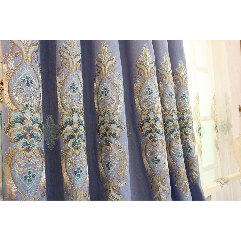 Slub Cotton Embroidery Curtain Fabric