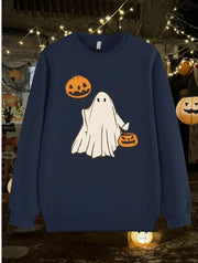 Cozy Fleece Letter Print Long Sleeve Casual Sweatshirt