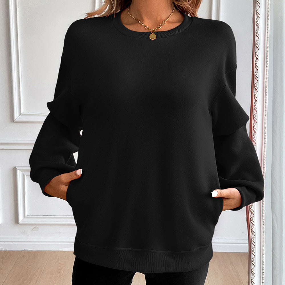 Cozy Loose Long Sleeve Casual Women's Sweatshirt