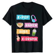 K‑Pop Korean Drama Graphic Tee – Soft Cotton, Trendy Fit