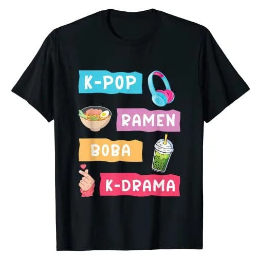 K‑Pop Korean Drama Graphic Tee – Soft Cotton, Trendy Fit