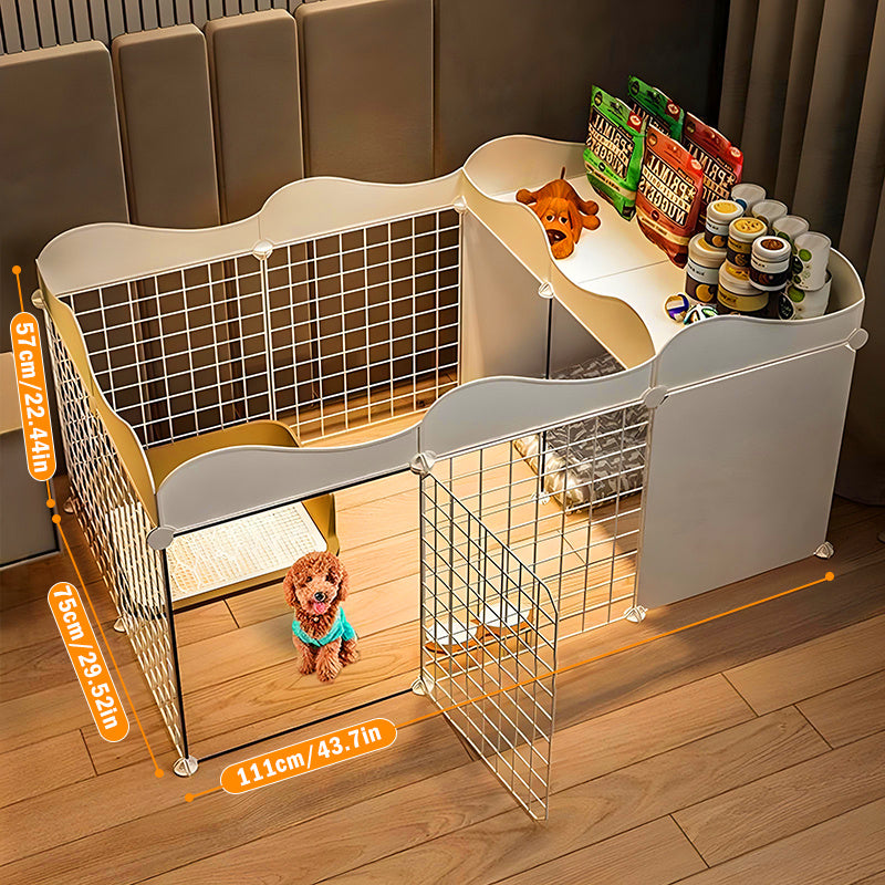 MOZEAT LENS Heavy-Duty Metal Multi-Functional Indoor/Outdoor Dog Playpen with Adjustable Height & Spacious Design - Foldable & Portable Pet Fence with Non-Slip Base, Escape-Proof