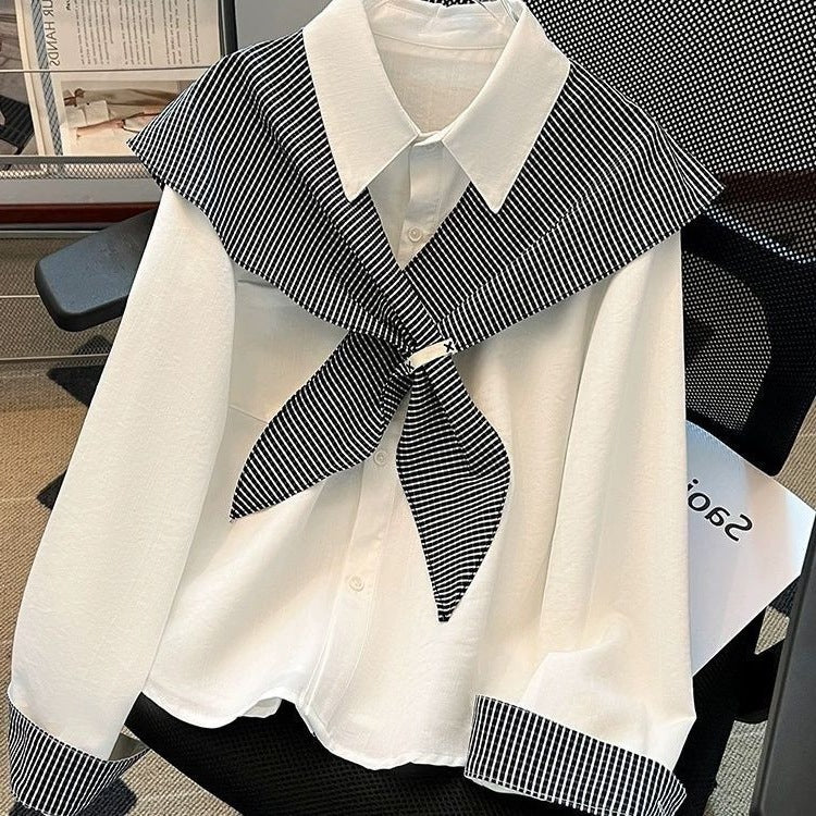 Fashionable All-match Shawl-style Loose Age-reducing Shirt
