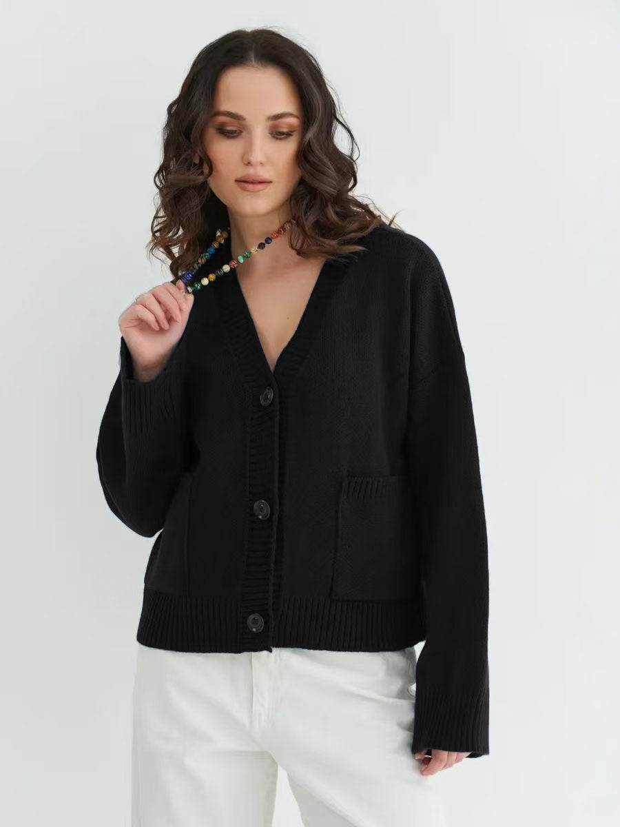 Loose and Idle Soft Glutinous Design Sweater Coat