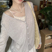 Silk‑Style Sun‑Shield Cardigan – Light, Long‑Sleeve Women's Top