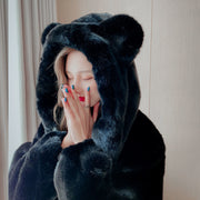 Women's Hooded Thickened Plush Winter Coat