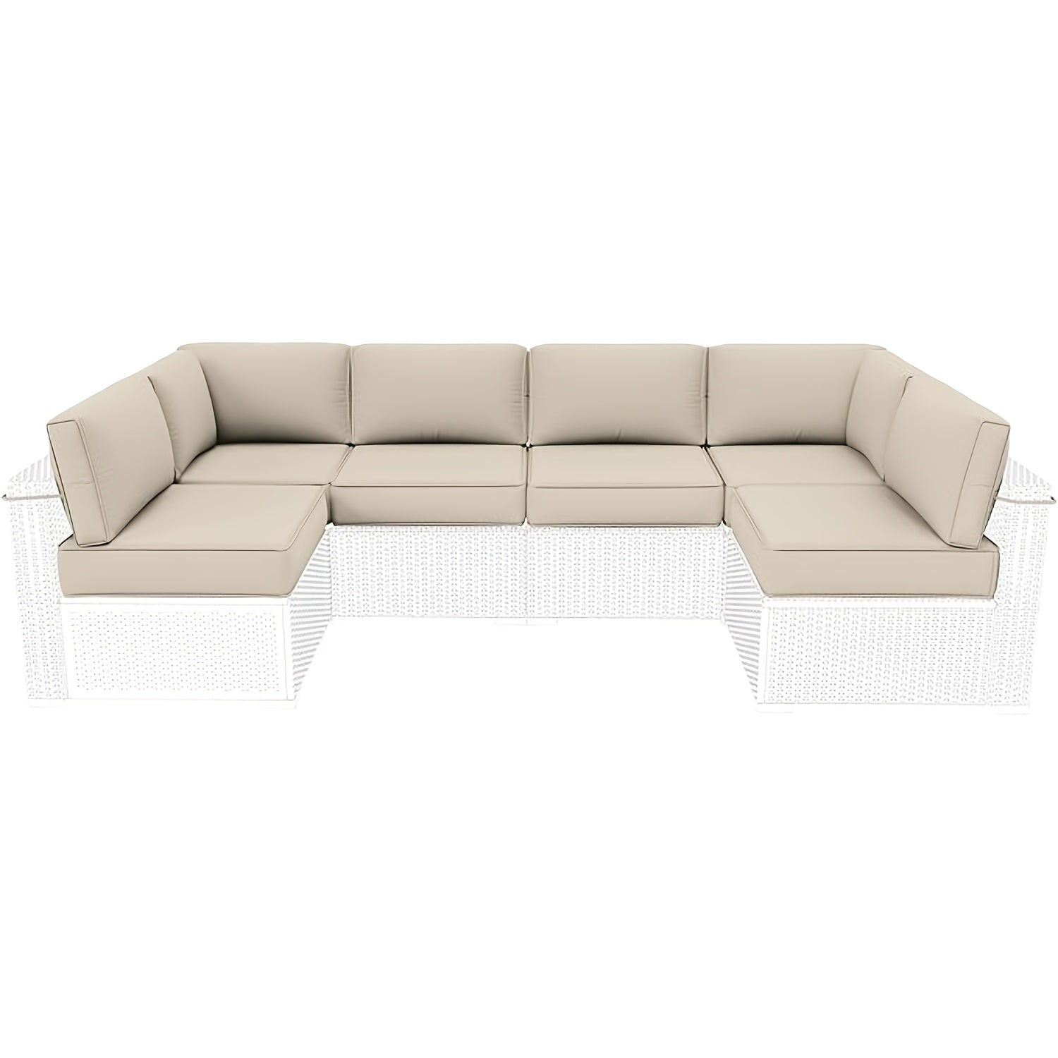 14pcs Waterproof Outdoor Cushion Replacement 5Inch High Density Foam Patio Cushions for 6 Seater Patio Furniture Set with Cushion Inserts And Covers