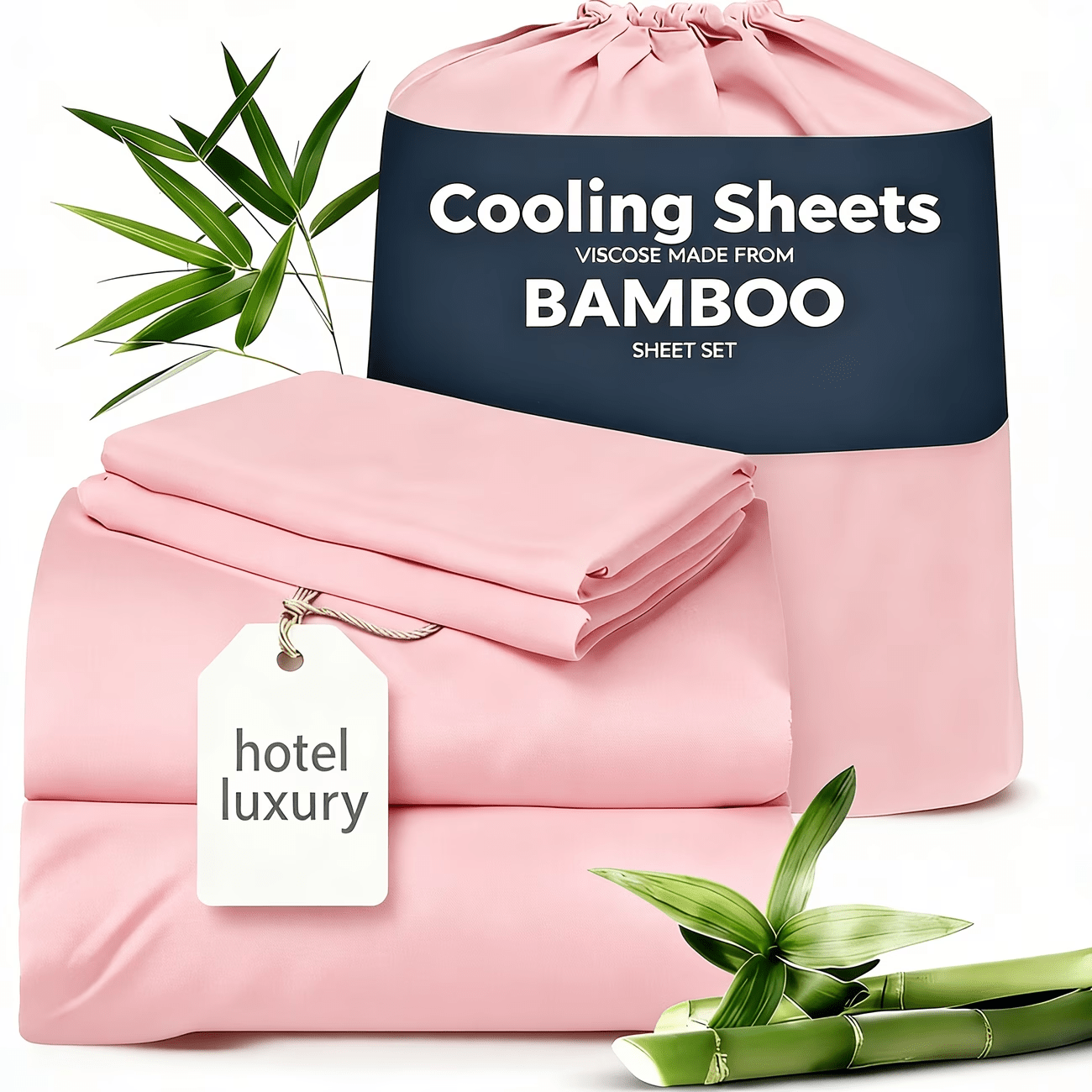 Cooling Bamboo Fiber Sheet Set – 4 Piece, 16‑Inch Extra‑Deep Pocket, Twin/Full/Queen/King Sizes