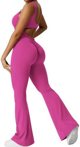 Women's Sleeveless Flare Yoga Jumpsuit