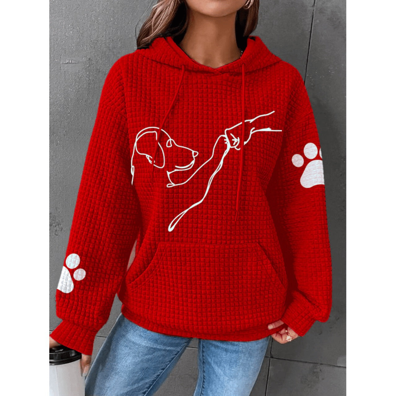 Women's Casual Printed Long Sleeve Loose Sweater