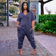 Chic Solid Color Casual Streetwear Jumpsuit for Women