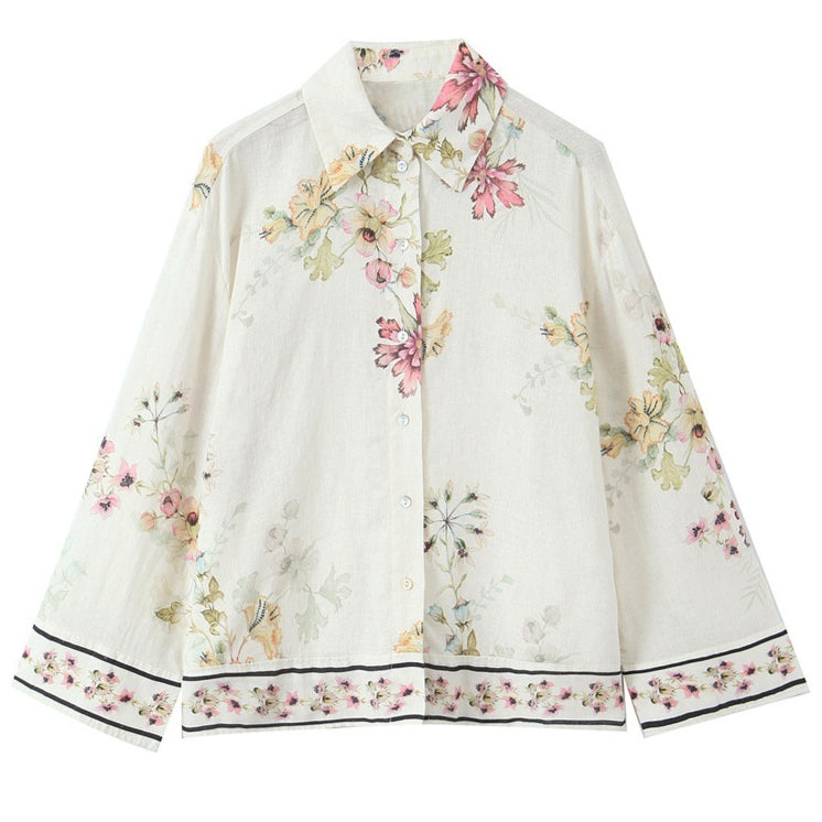 Fashionable Chic Loose-fit Long-sleeve Printed Shirt