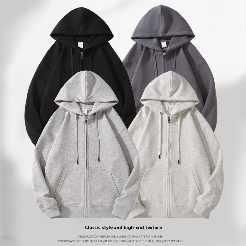 Matching Couple Zip-Up Hoodie Casual Cotton Sweatshirt