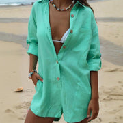 Womens Stylish Loose-fitting Long-sleeve Jumpsuit