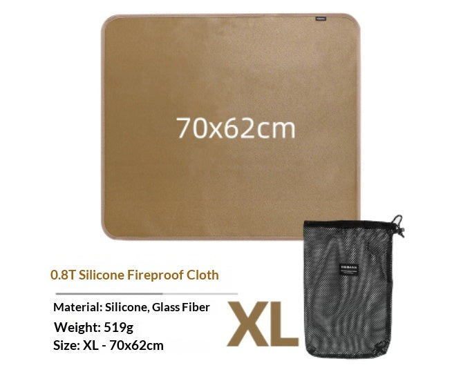 Outdoor Camping Fireproof Cloth Silicone Insulated High-temperature Resistant Glass Fiber Cloth