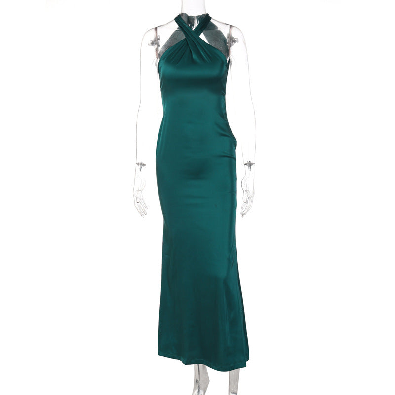 Sexy Solid Backless Slim Fit Summer Dress
